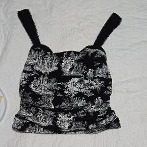 B19 Thirty Thirty Elegant Black and White Women's Top Sz Med NWT